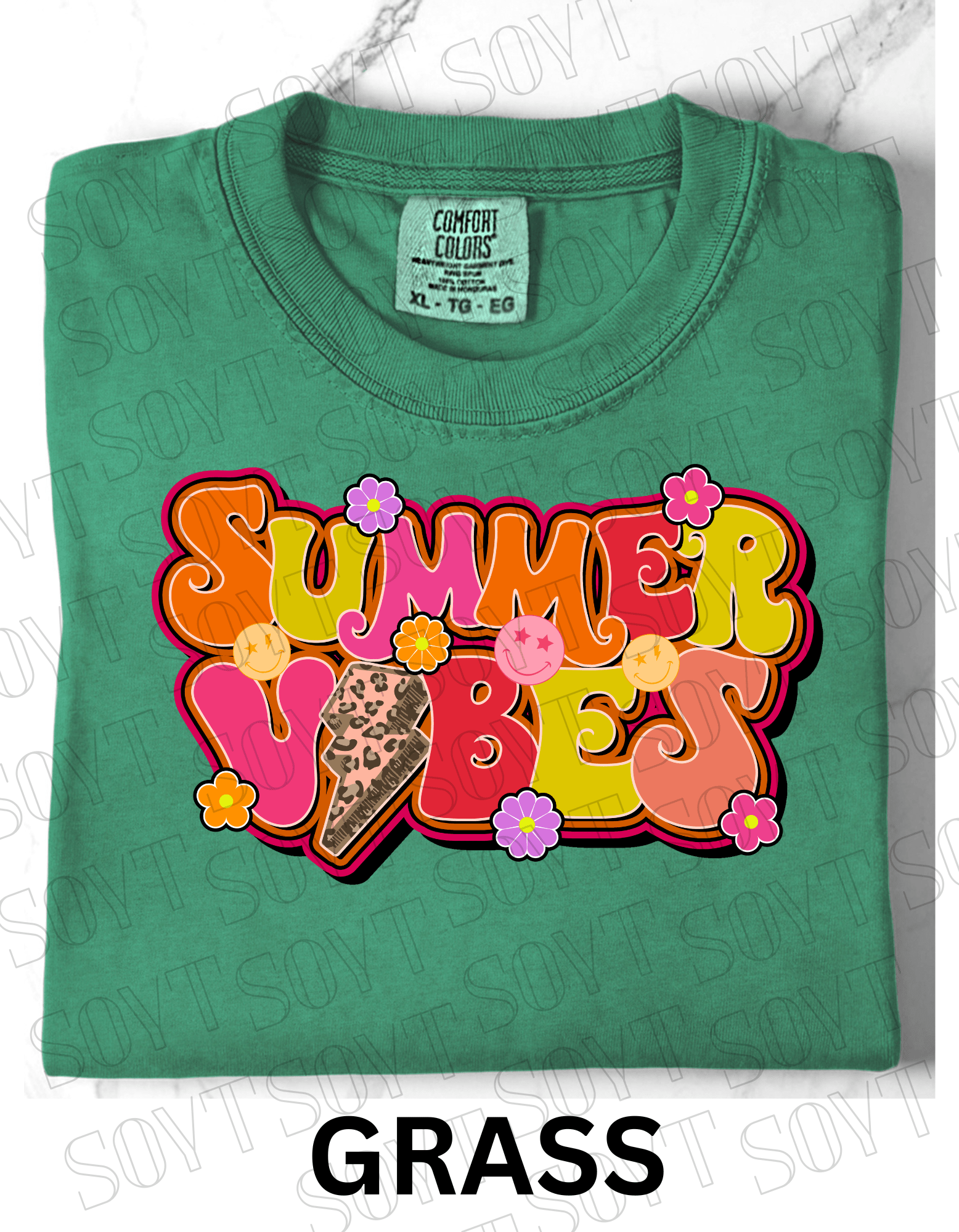 Comfort Colors® Summer Vibes T-Shirt – Retro Graphic Tee - Festive Apparel StoreGrass