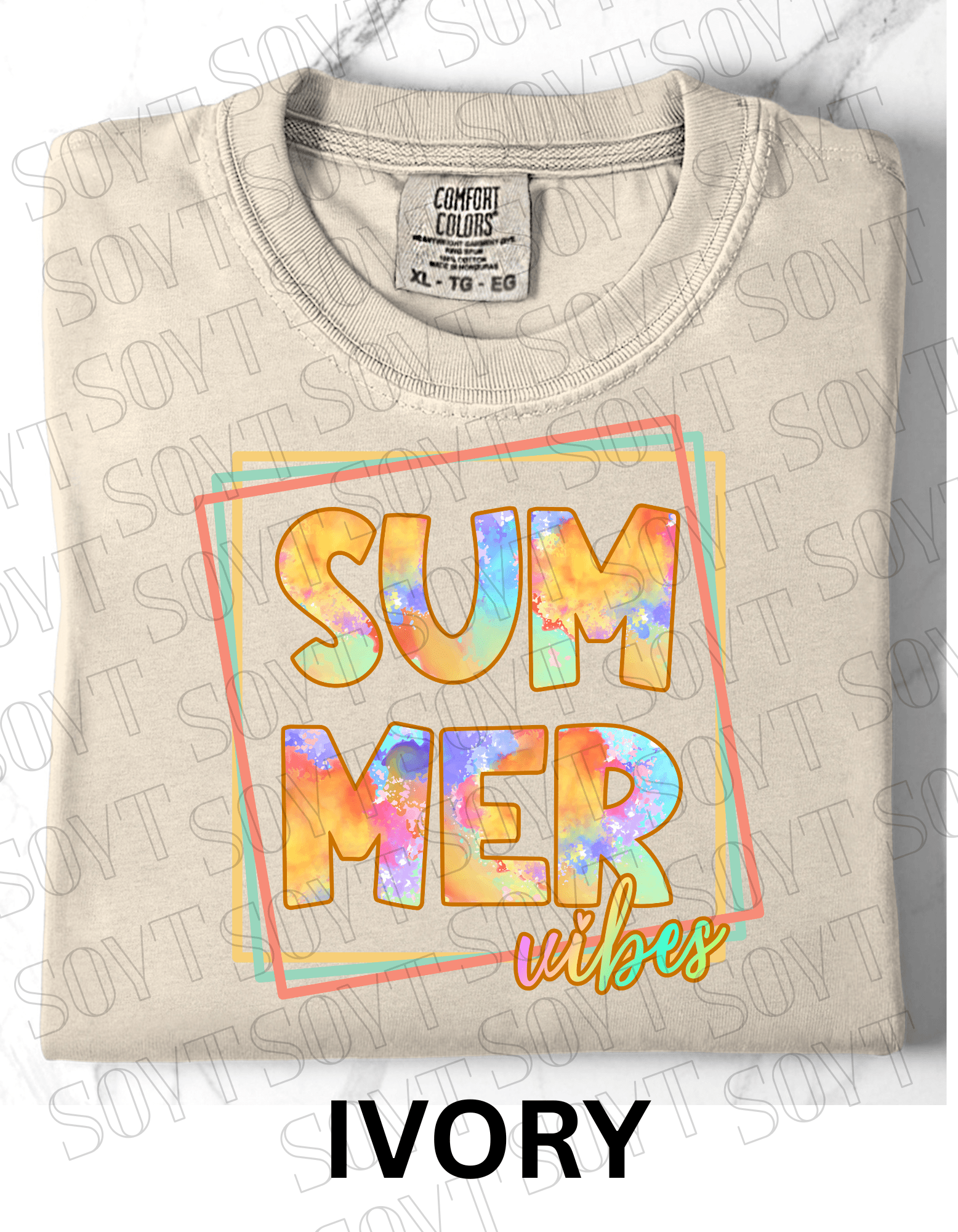 Comfort Colors® Summer Vibes T-Shirt – Retro Graphic Tee - Festive Apparel StoreIvory