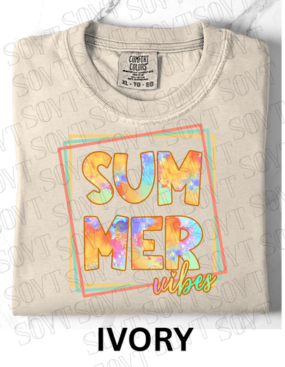 Comfort Colors® Summer Vibes T-Shirt – Retro Graphic Tee - Festive Apparel StoreIvory