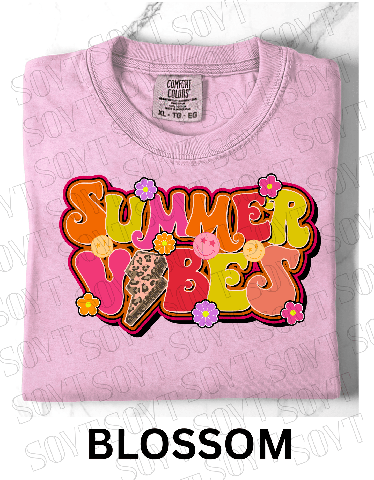 Comfort Colors® Summer Vibes T-Shirt – Retro Graphic Tee - Festive Apparel StoreBlossom