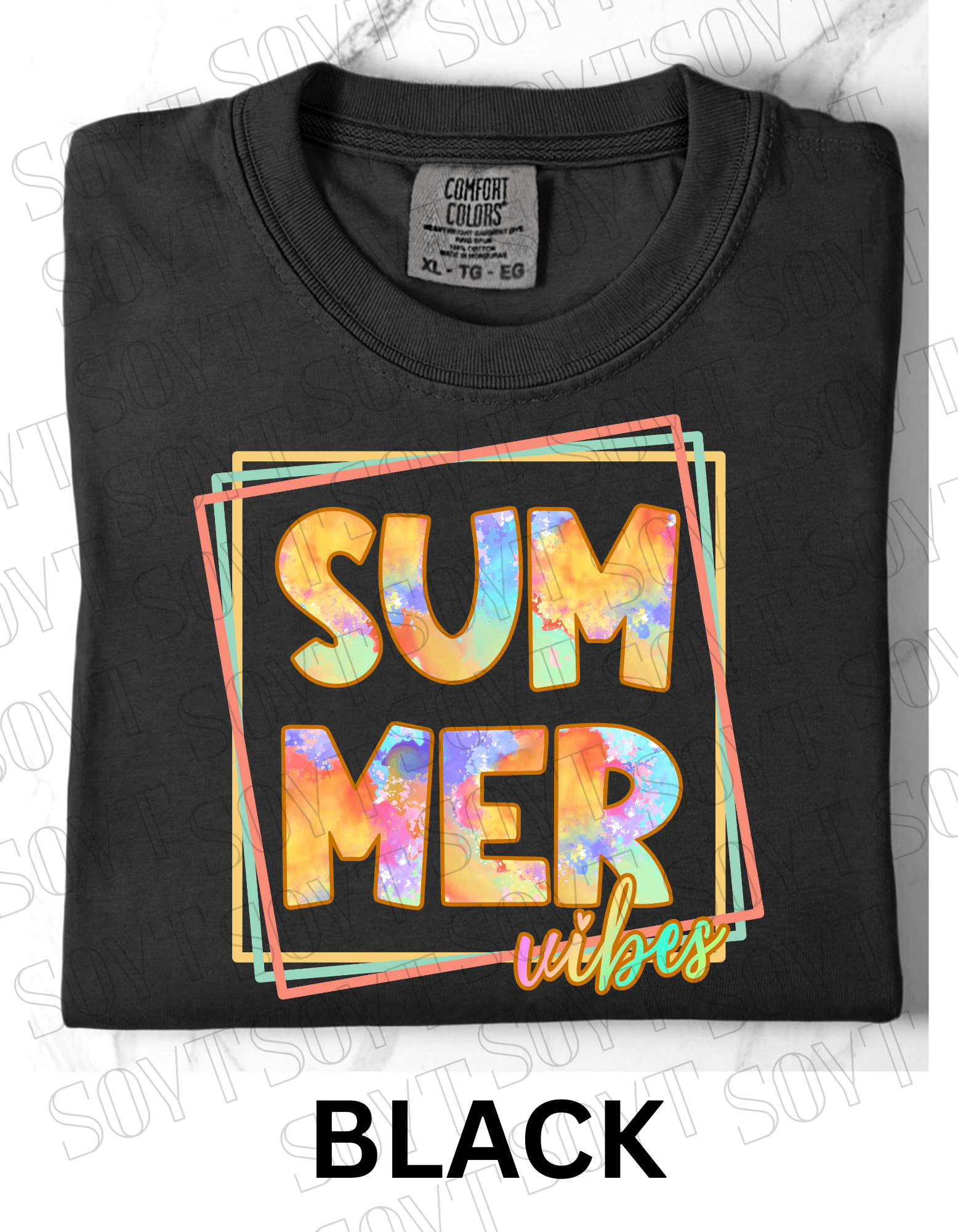 Comfort Colors® Summer Vibes T-Shirt – Retro Graphic Tee - Festive Apparel StoreBlack
