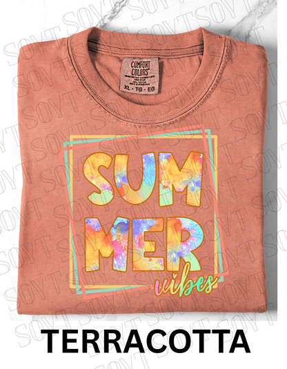 Comfort Colors® Summer Vibes T-Shirt – Retro Graphic Tee - Festive Apparel StoreTerracotta