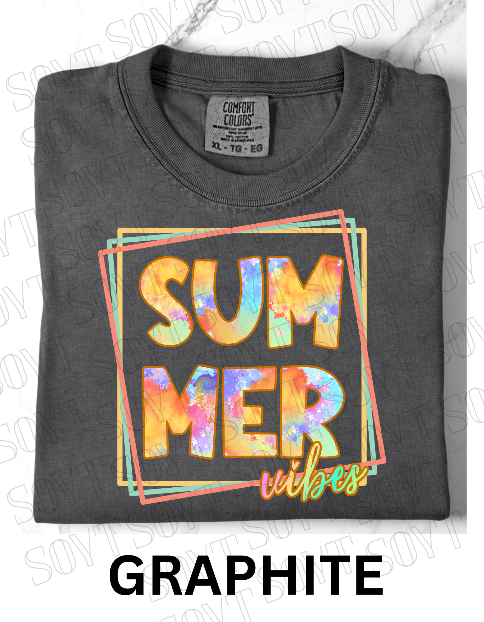 Comfort Colors® Summer Vibes T-Shirt – Retro Graphic Tee - Festive Apparel StoreGraphite