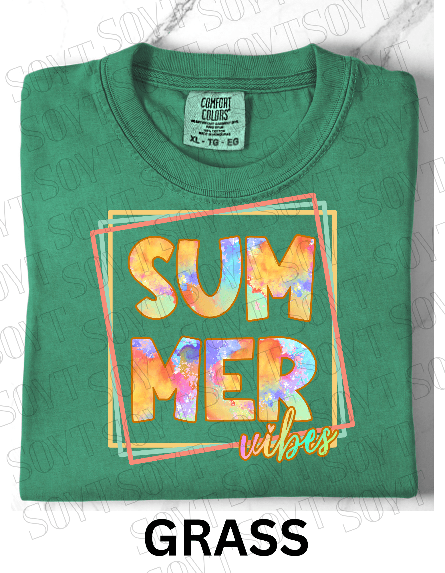 Comfort Colors® Summer Vibes T-Shirt – Retro Graphic Tee - Festive Apparel StoreGrass
