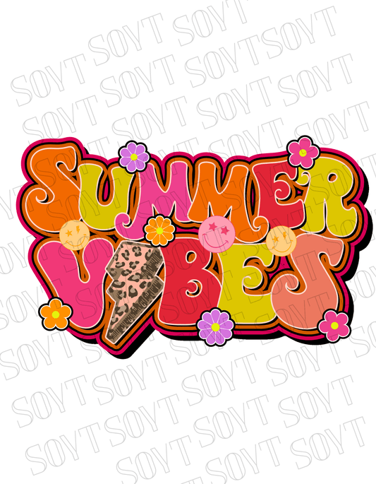 Comfort Colors® Summer Vibes T-Shirt – Retro Graphic Tee - Festive Apparel StoreBlack