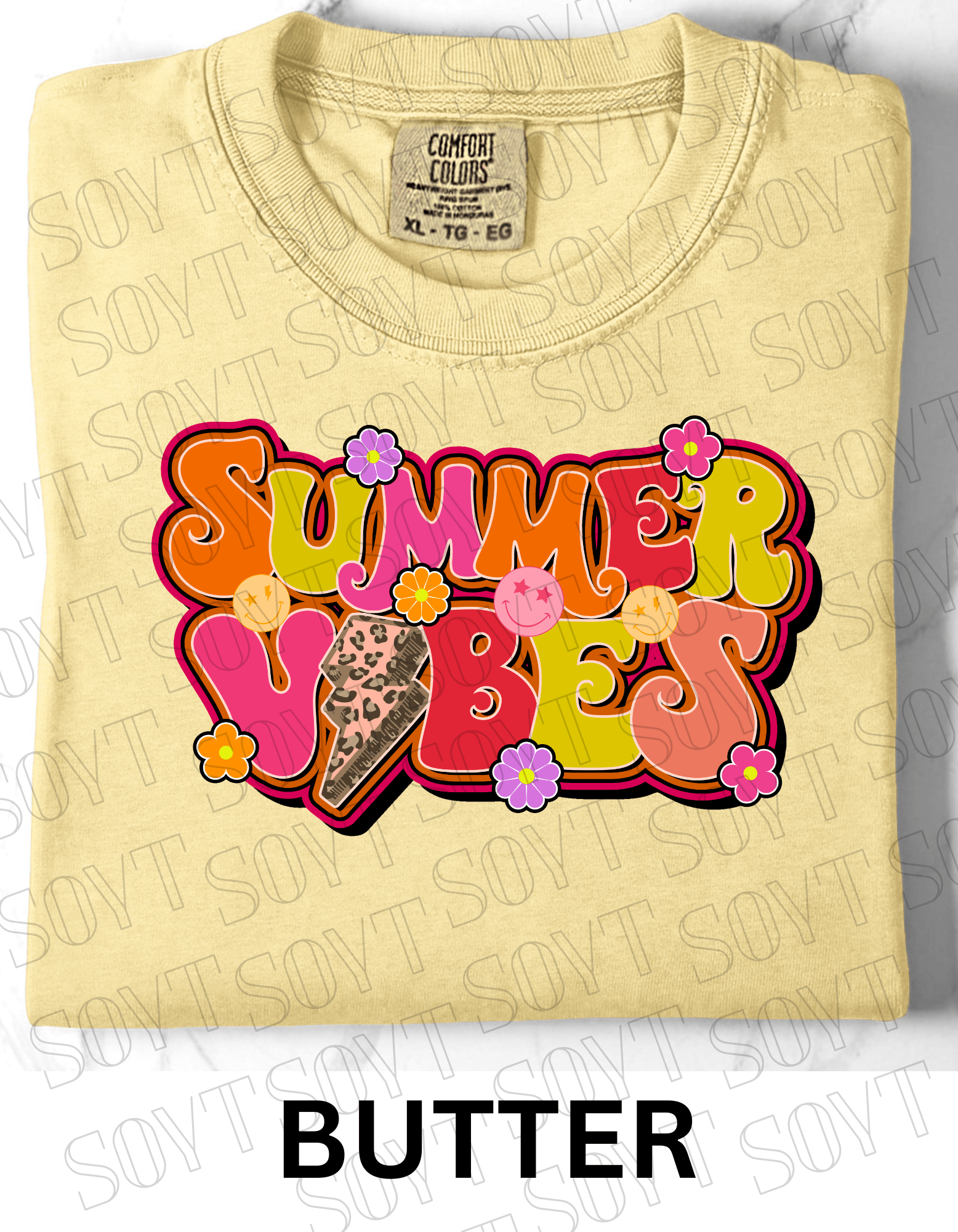 Comfort Colors® Summer Vibes T-Shirt – Retro Graphic Tee - Festive Apparel StoreButter