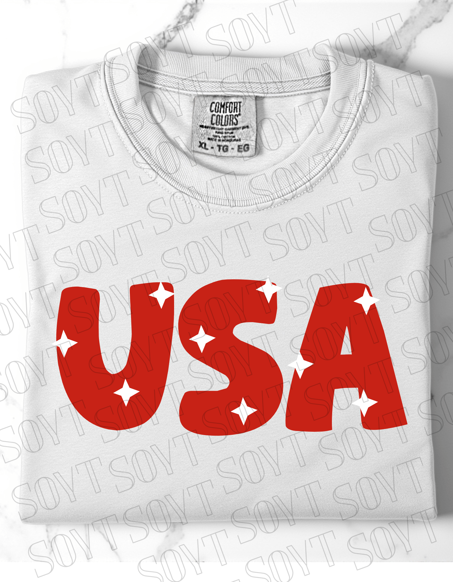 Comfort Colors USA Stars Tee – 4th of July Shirt - Festive Apparel StoreSmall
