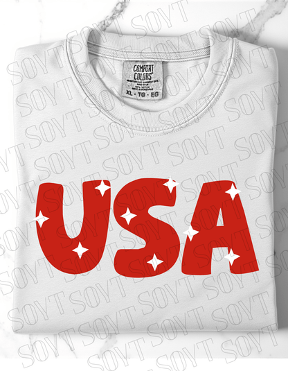 Comfort Colors USA Stars Tee – 4th of July Shirt - Festive Apparel StoreSmall