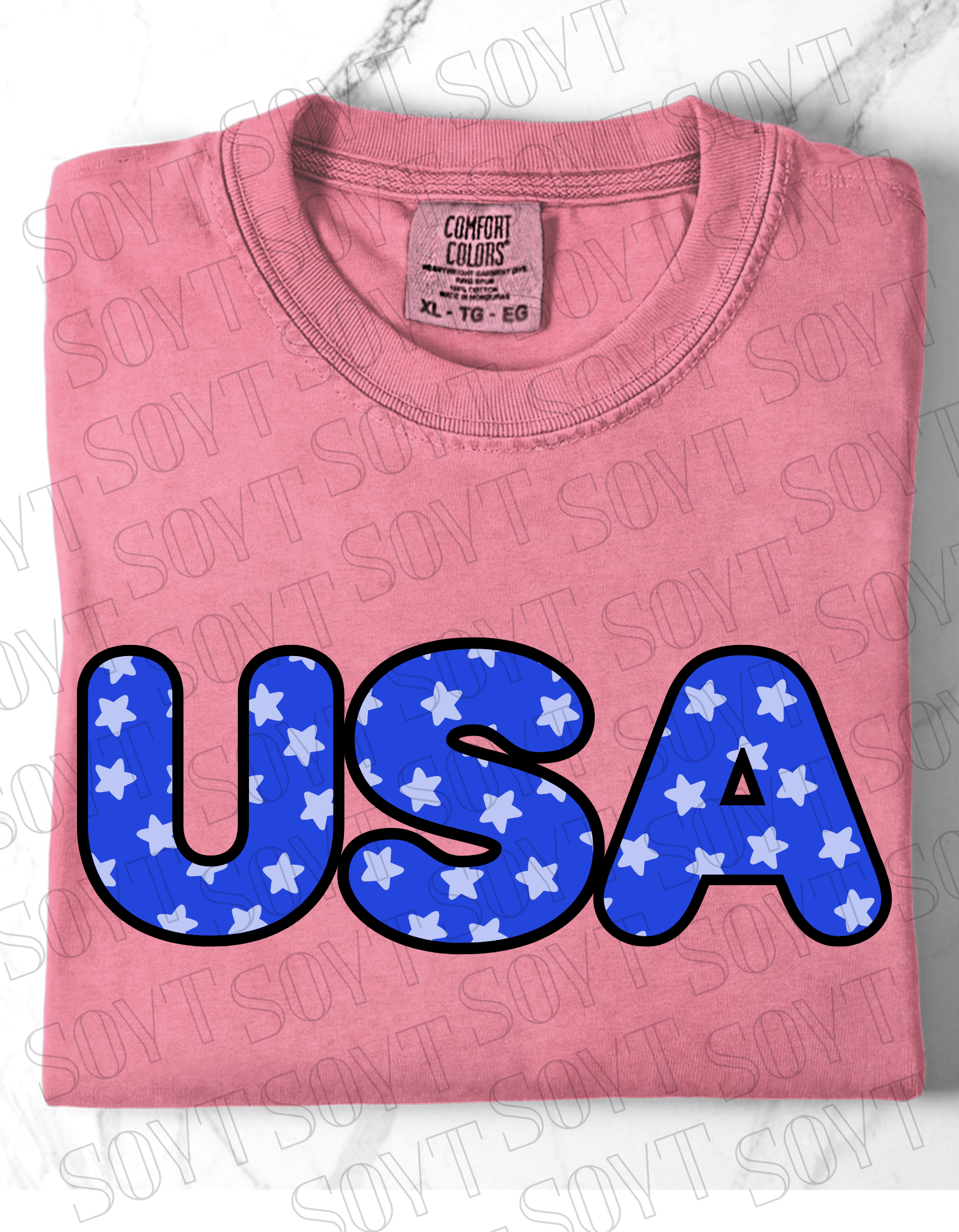 Comfort Colors USA Stars Tee – 4th of July Shirt - Festive Apparel StoreSmall