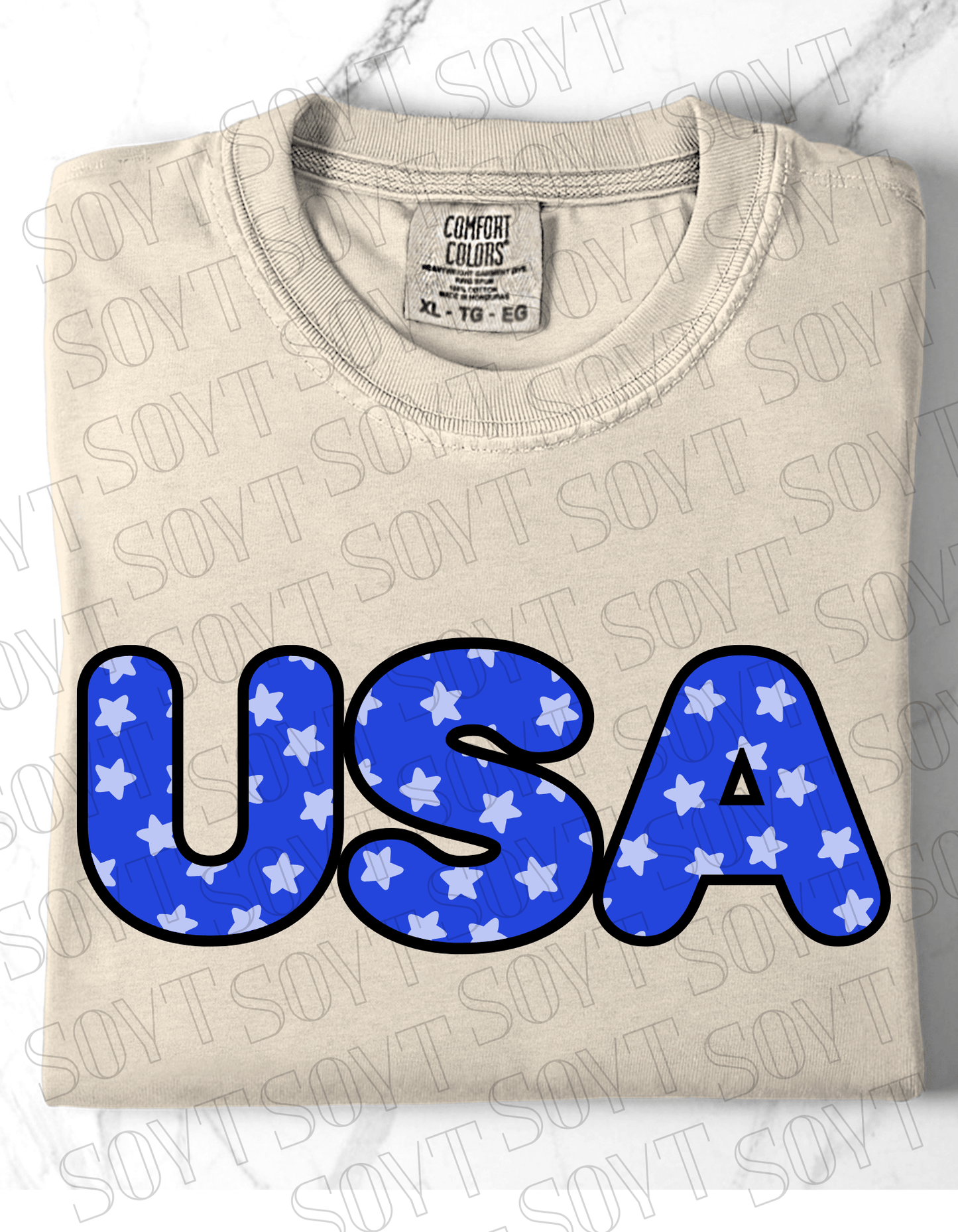 Comfort Colors USA Stars Tee – 4th of July Shirt - Festive Apparel StoreSmall