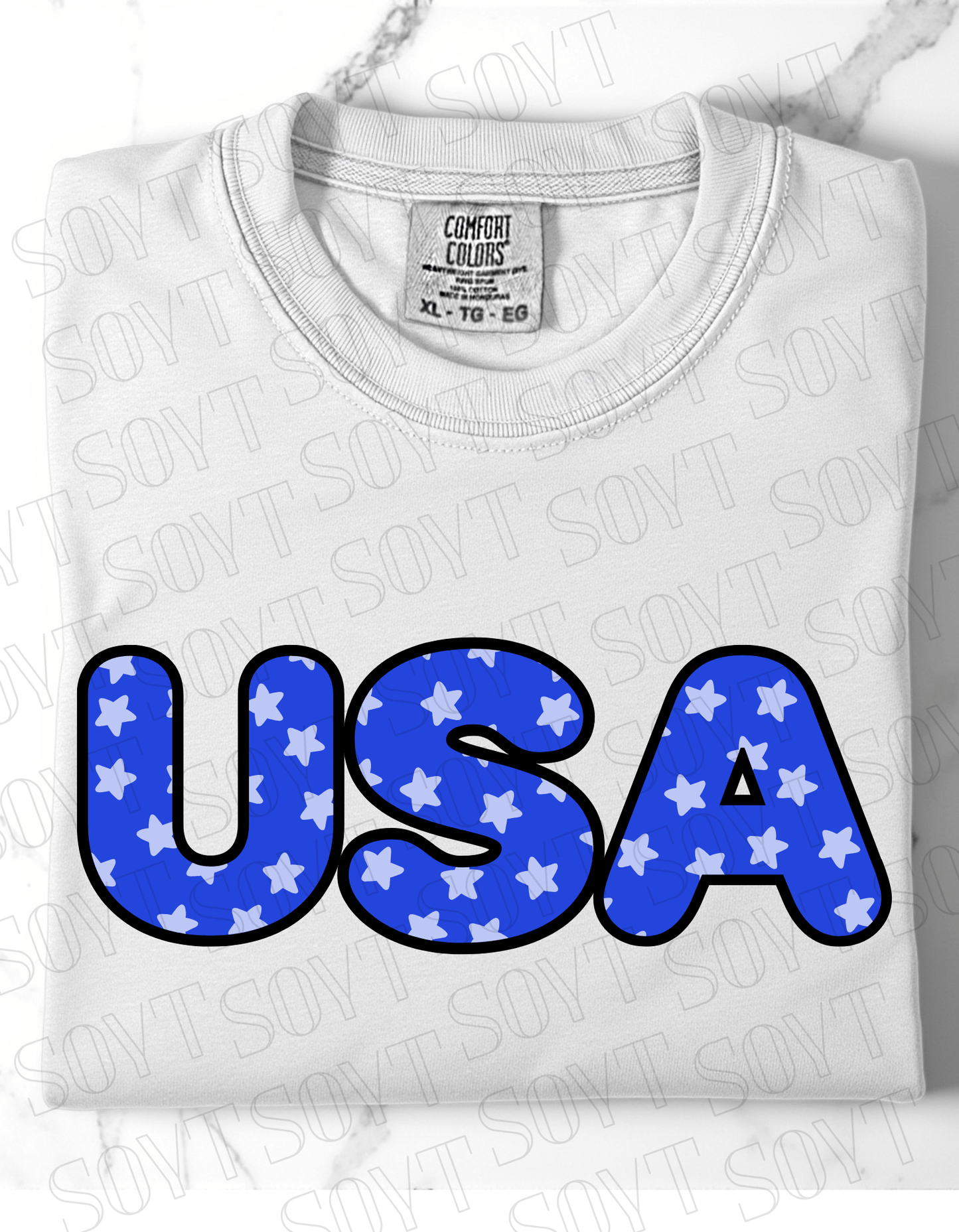 Comfort Colors USA Stars Tee – 4th of July Shirt - Festive Apparel StoreSmall