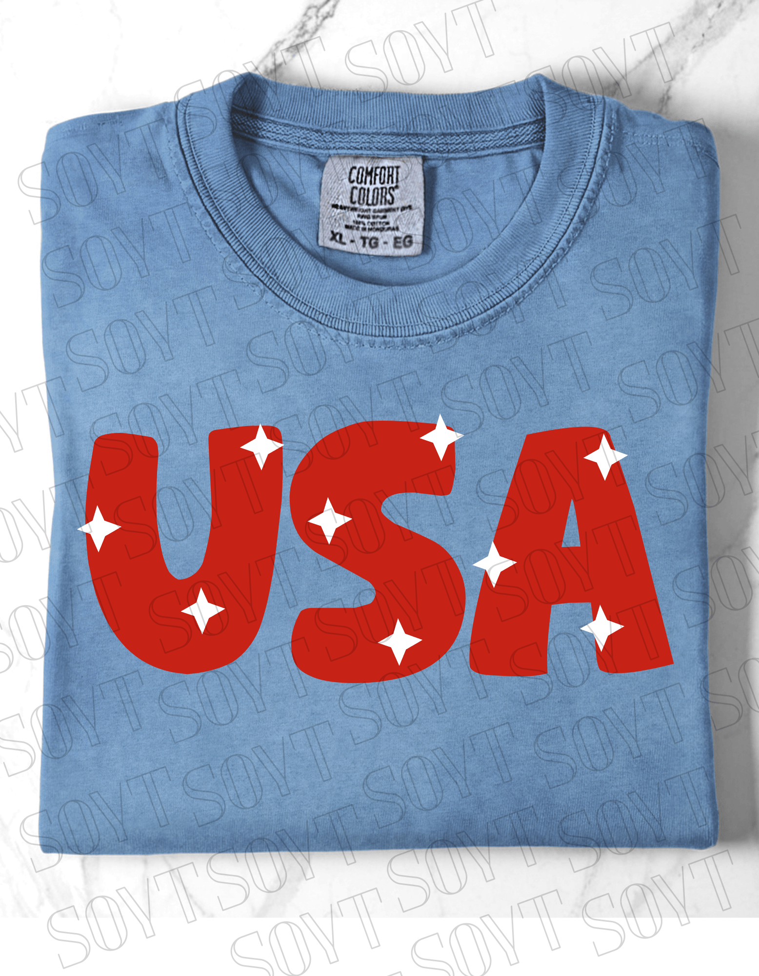 Comfort Colors USA Stars Tee – 4th of July Shirt - Festive Apparel StoreSmall