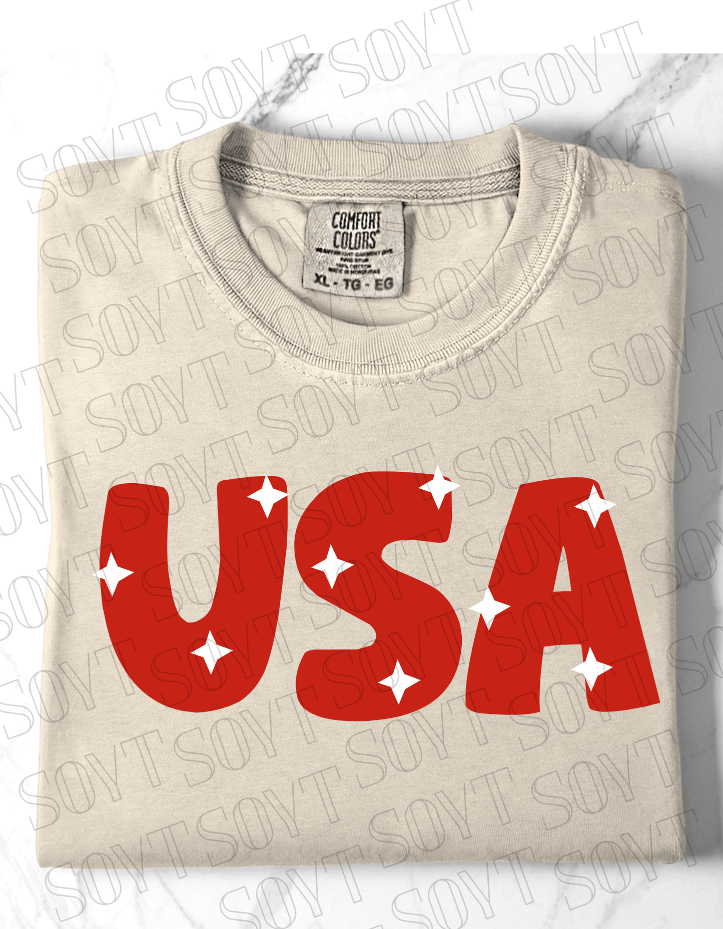 Comfort Colors USA Stars Tee – 4th of July Shirt - Festive Apparel StoreSmall