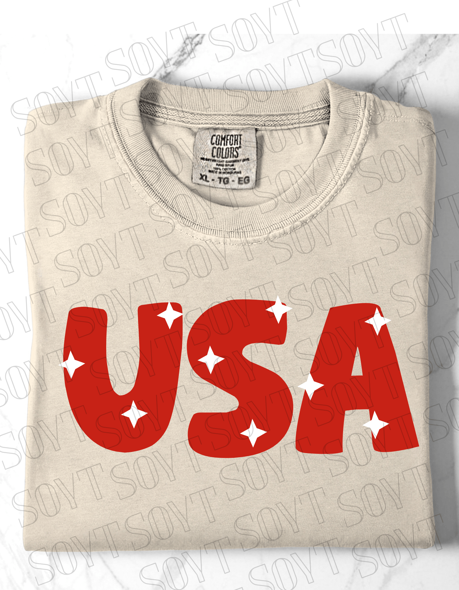 Comfort Colors USA Stars Tee – 4th of July Shirt - Festive Apparel StoreSmall