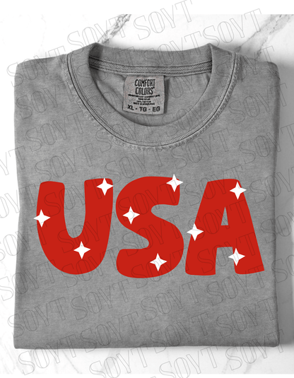 Comfort Colors USA Stars Tee – 4th of July Shirt - Festive Apparel StoreSmall