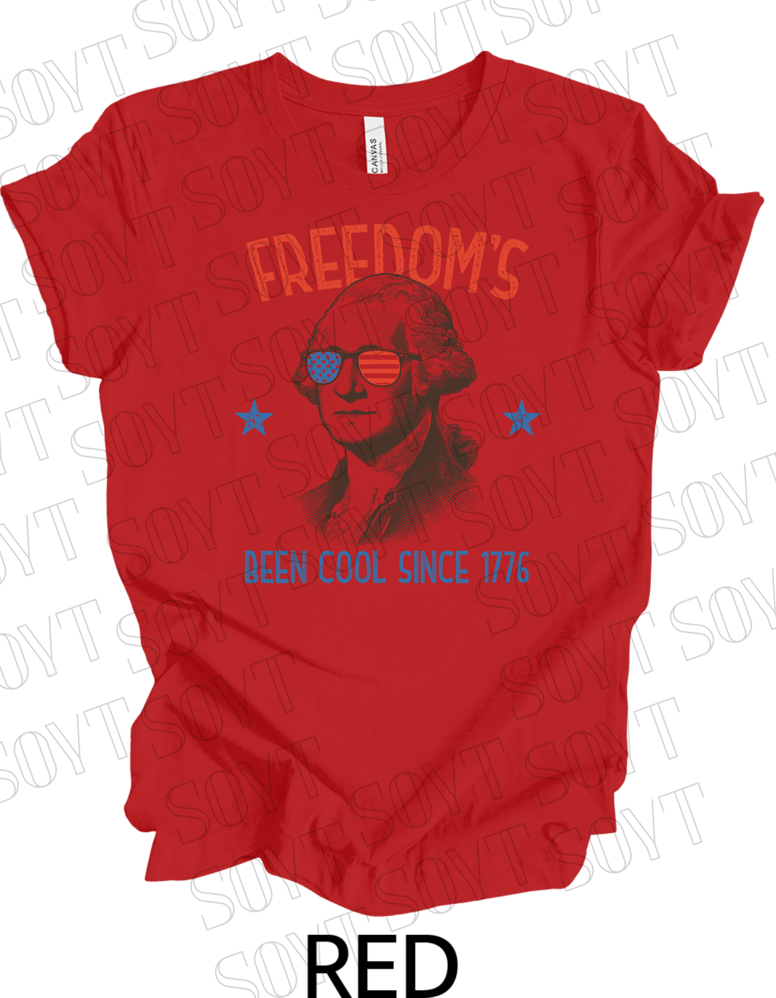 Freedom’s Been Cool Since 1776 T-Shirt – Bella+Canvas Funny Patriotic Tee - Festive Apparel StoreRed