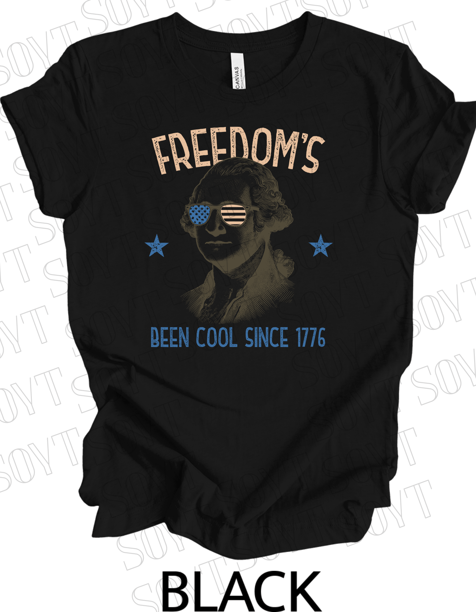 Freedom’s Been Cool Since 1776 T-Shirt – Bella+Canvas Funny Patriotic Tee - Festive Apparel StoreBlack