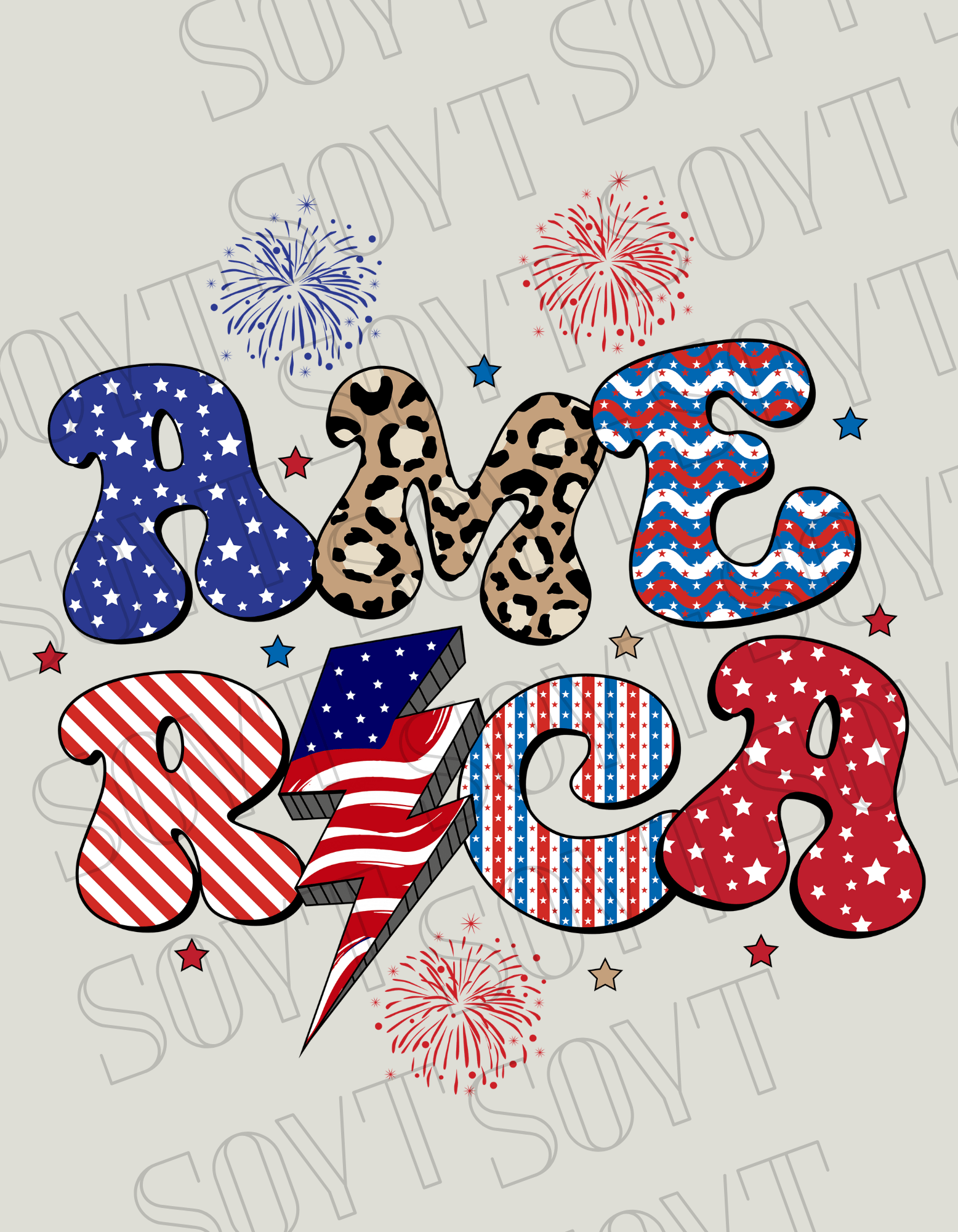 Groovy America Lightning T-Shirt – Bella+Canvas Retro Patriotic Tee - Festive Apparel StoreRed