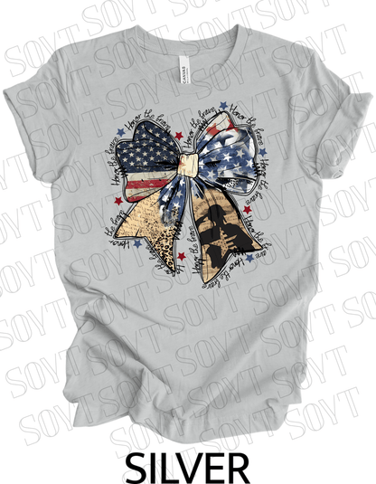 Honor the Brave Military Tribute T-Shirt – Bella+Canvas Patriotic Graphic Tee - Festive Apparel StoreSilver