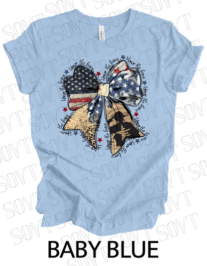 Honor the Brave Military Tribute T-Shirt – Bella+Canvas Patriotic Graphic Tee - Festive Apparel StoreBaby Blue