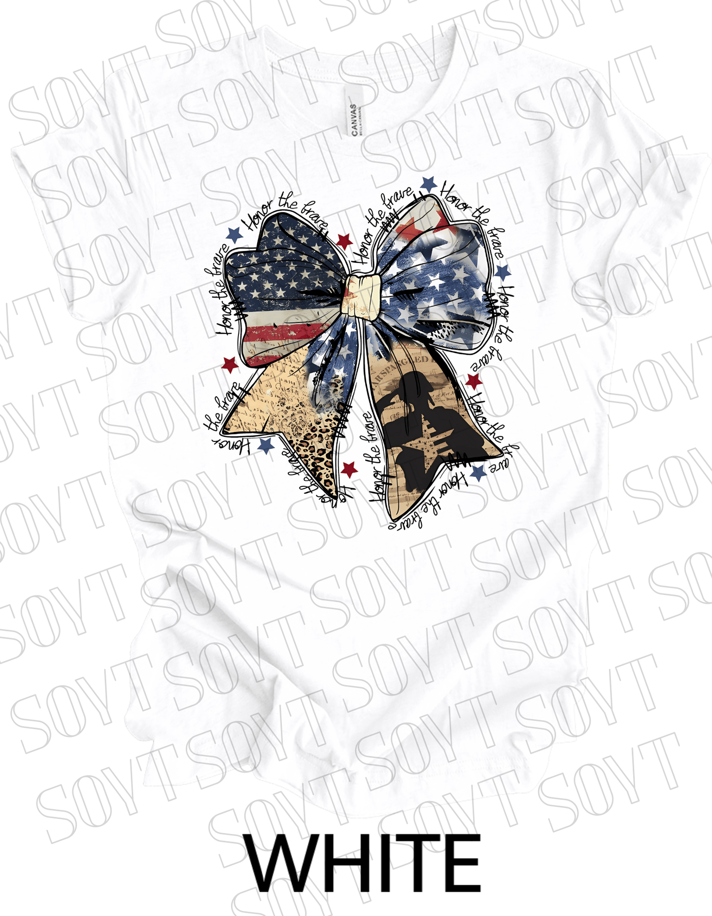 Honor the Brave Military Tribute T-Shirt – Bella+Canvas Patriotic Graphic Tee - Festive Apparel StoreWhite