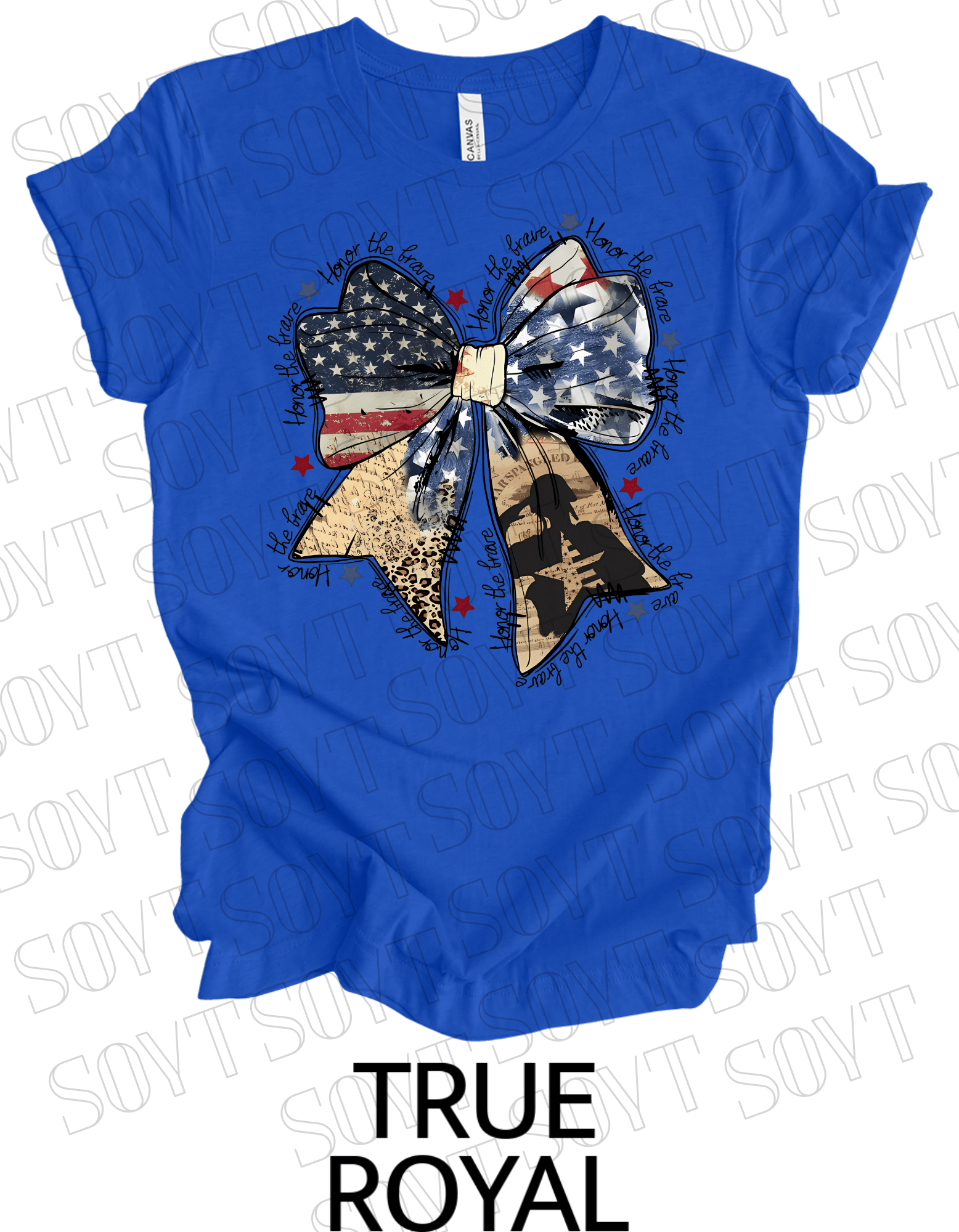 Honor the Brave Military Tribute T-Shirt – Bella+Canvas Patriotic Graphic Tee - Festive Apparel StoreRoyal Blue