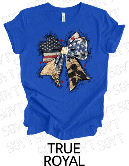 Honor the Brave Military Tribute T-Shirt – Bella+Canvas Patriotic Graphic Tee - Festive Apparel StoreRoyal Blue