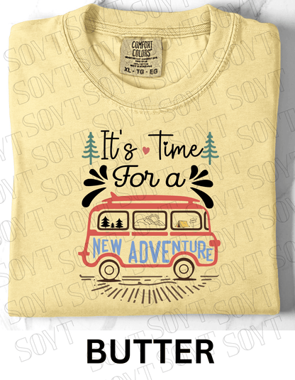 It’s Time for a New Adventure T-Shirt – Retro Van Life Camping Graphic Tee - Festive Apparel StoreButter