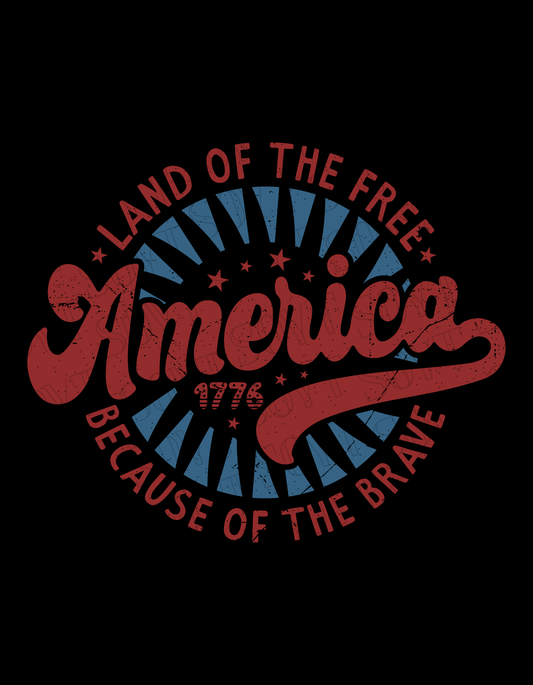 Land of the Free America 1776 T-Shirt – Vintage Patriotic Tee | Made in USA - Festive Apparel StoreWhite
