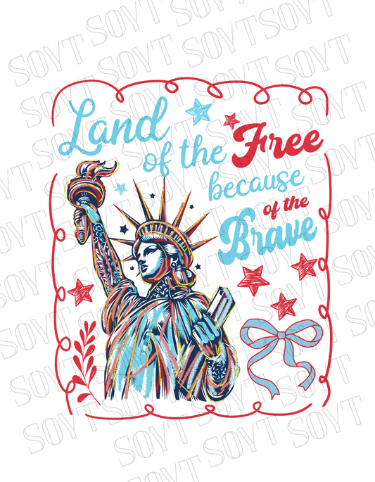 Land of the Free Liberty Tee – Patriotic Statue of Liberty Shirt | Made in USA - Festive Apparel StoreWhite