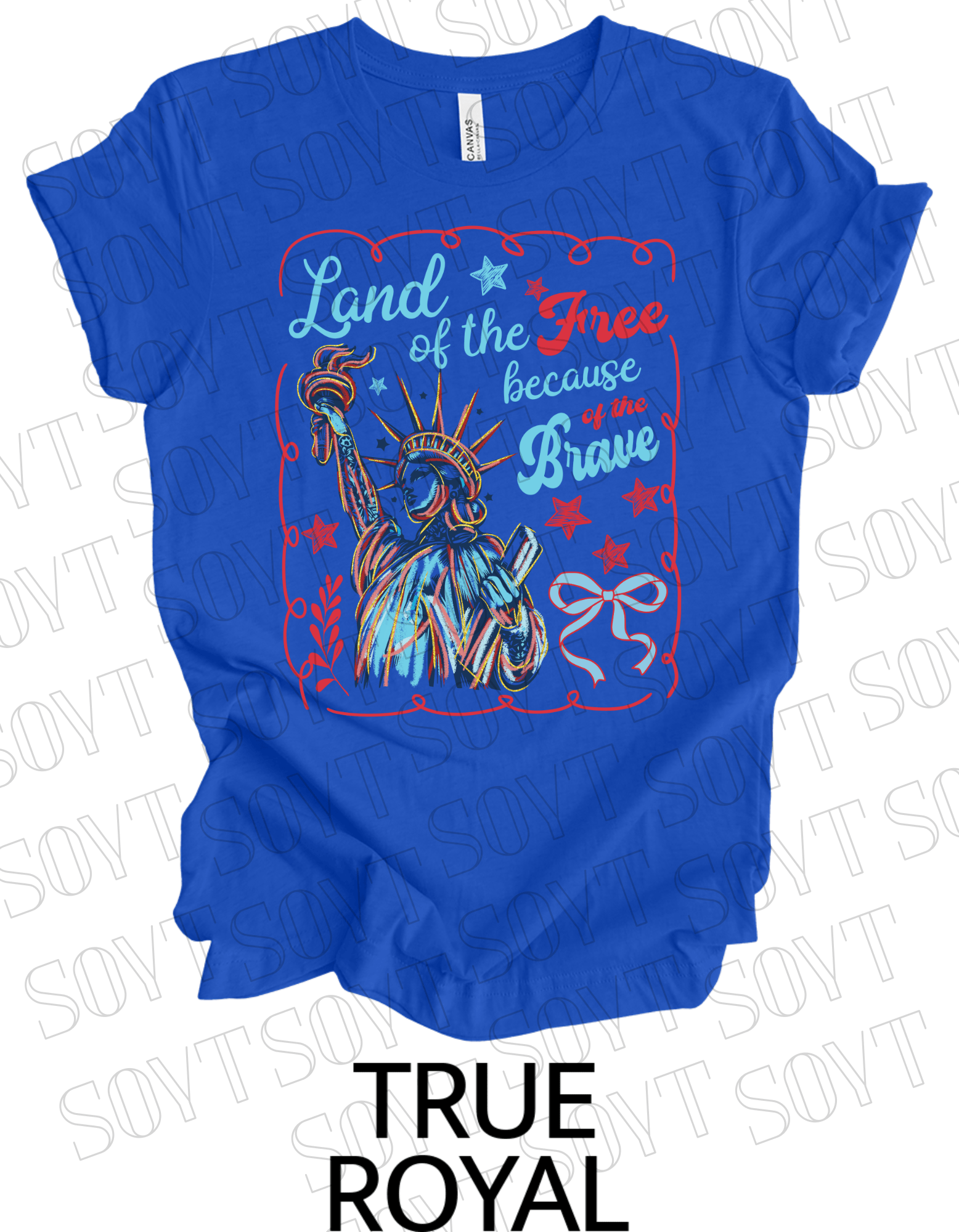 Land of the Free Liberty Tee – Patriotic Statue of Liberty Shirt | Made in USA - Festive Apparel StoreRoyal Blue