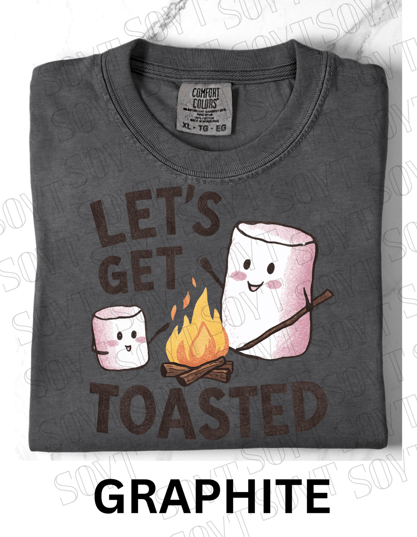 Let’s Get Toasted T-Shirt – Funny Marshmallow Campfire Graphic Tee - Festive Apparel StoreGraphite