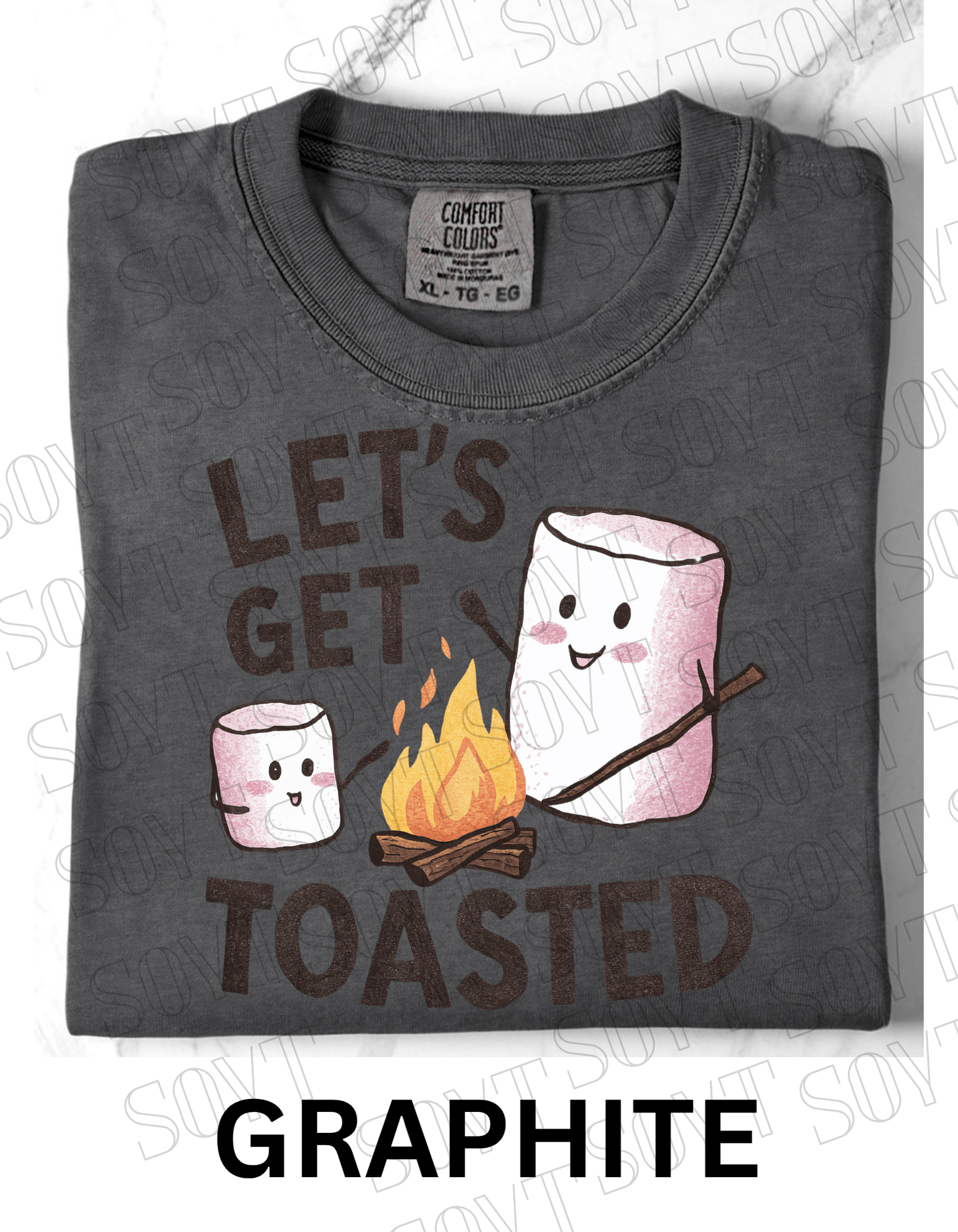 Let’s Get Toasted T-Shirt – Funny Marshmallow Campfire Graphic Tee - Festive Apparel StoreGraphite