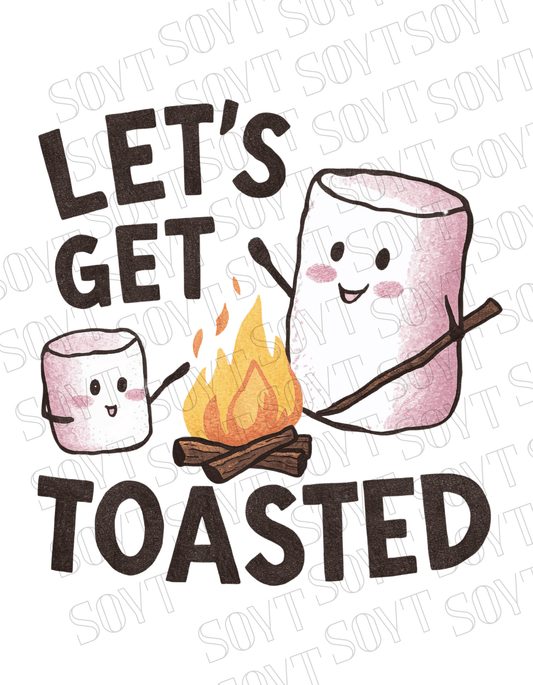 Let’s Get Toasted T-Shirt – Funny Marshmallow Campfire Graphic Tee - Festive Apparel StoreBlack