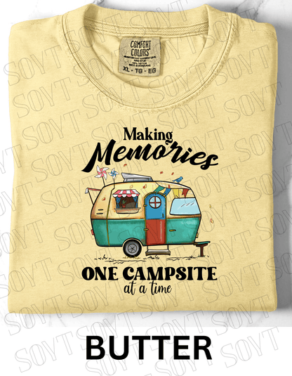 Making Memories One Campsite at a Time T-Shirt – Retro Camper Graphic Tee - Festive Apparel StoreButter