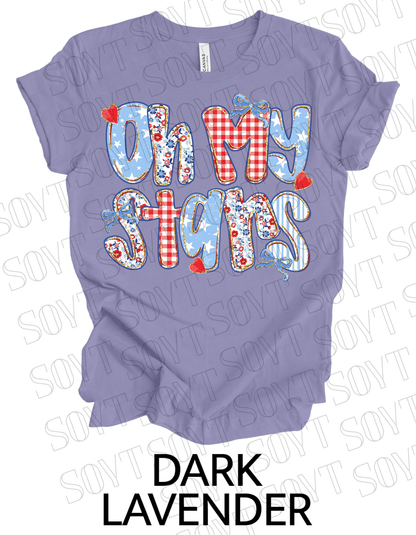 Oh My Stars T-Shirt – Cute Patriotic Floral 4th of July Tee | Made in USA - Festive Apparel StoreDark Lavender