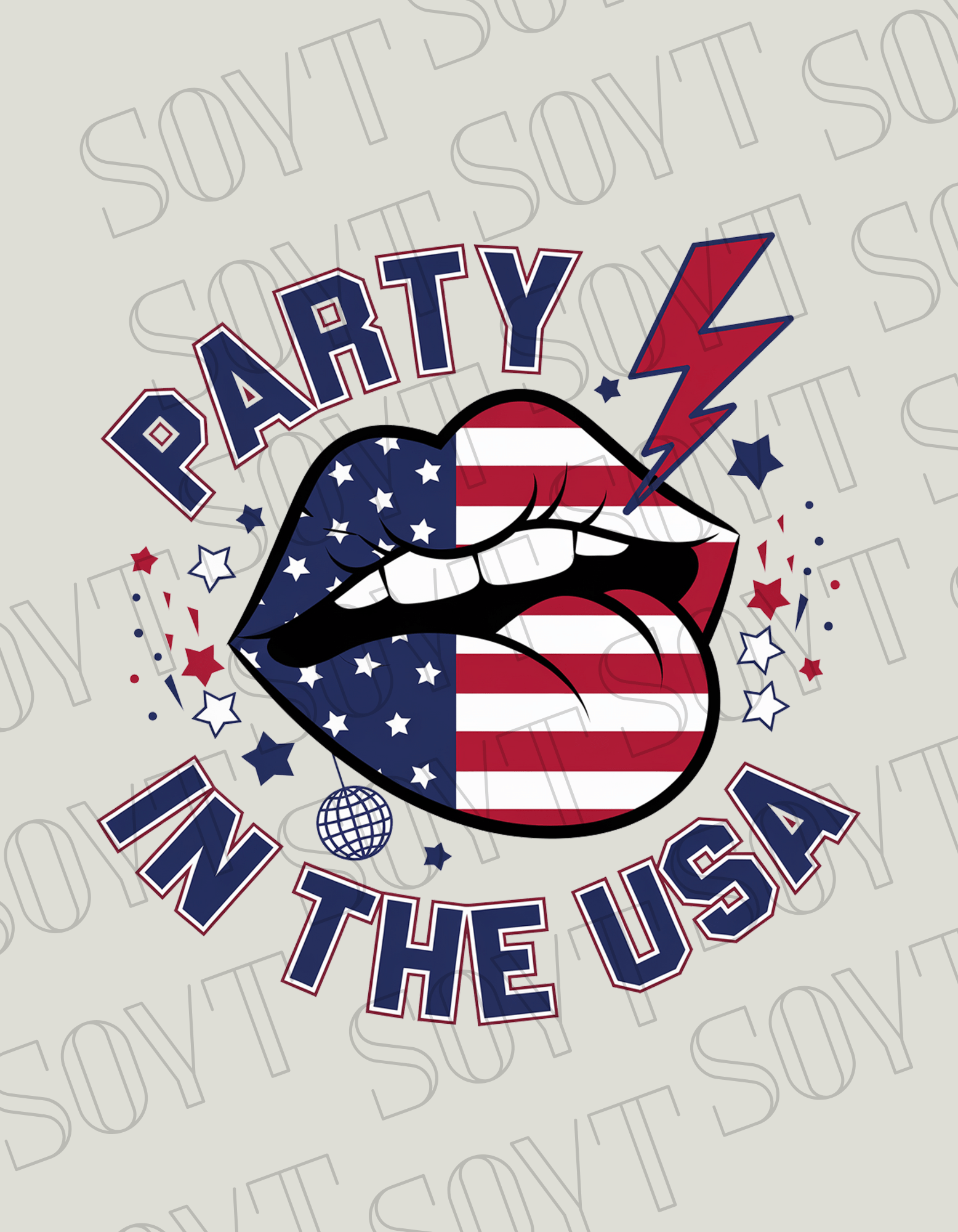 Party in the USA T-Shirt – Bella+Canvas Bold Graphic Patriotic Tee - Festive Apparel StoreRed