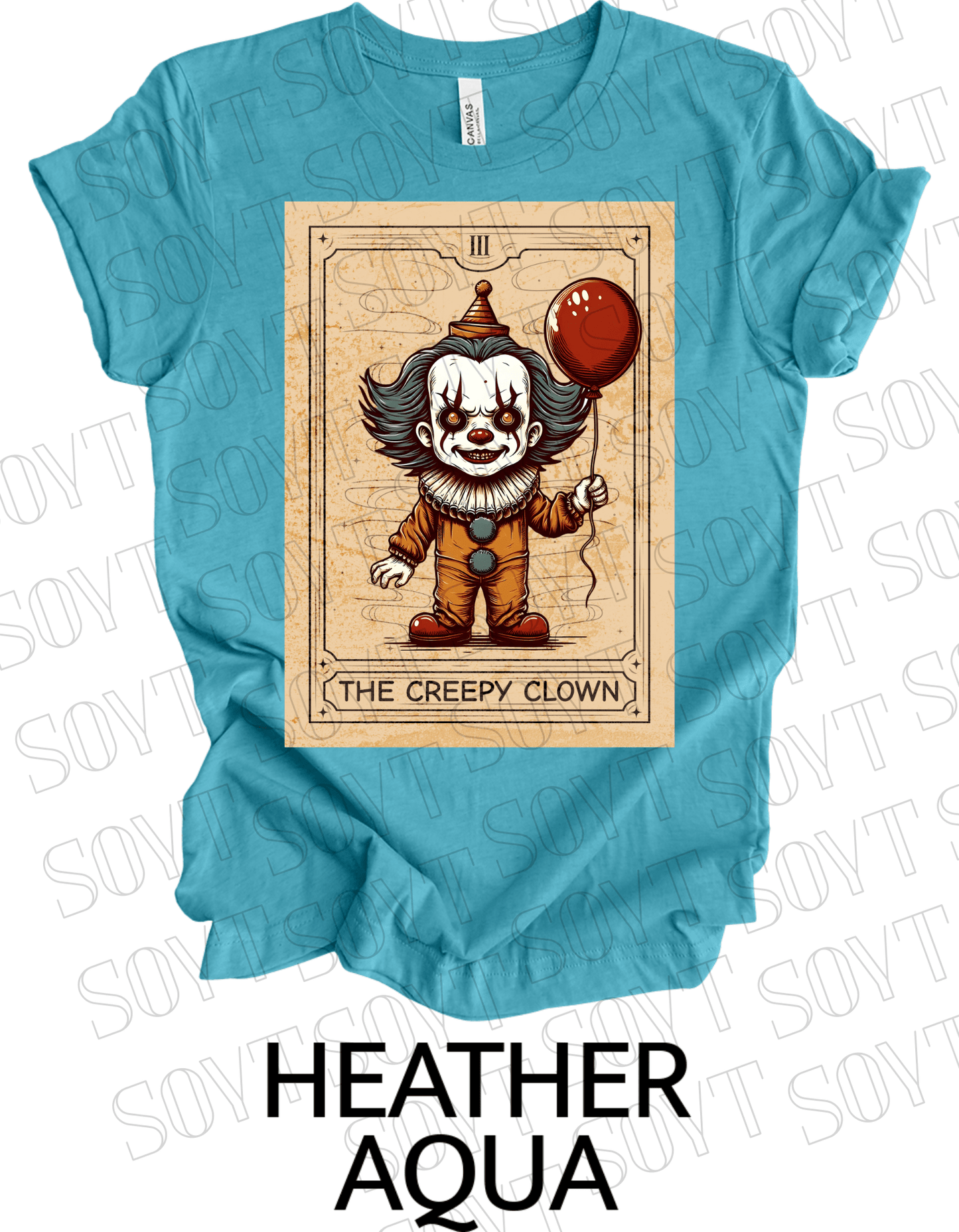 "Pennywise the Clown" T-Shirt – Classic Horror Graphic Tee - Festive Apparel StoreHeather Aqua