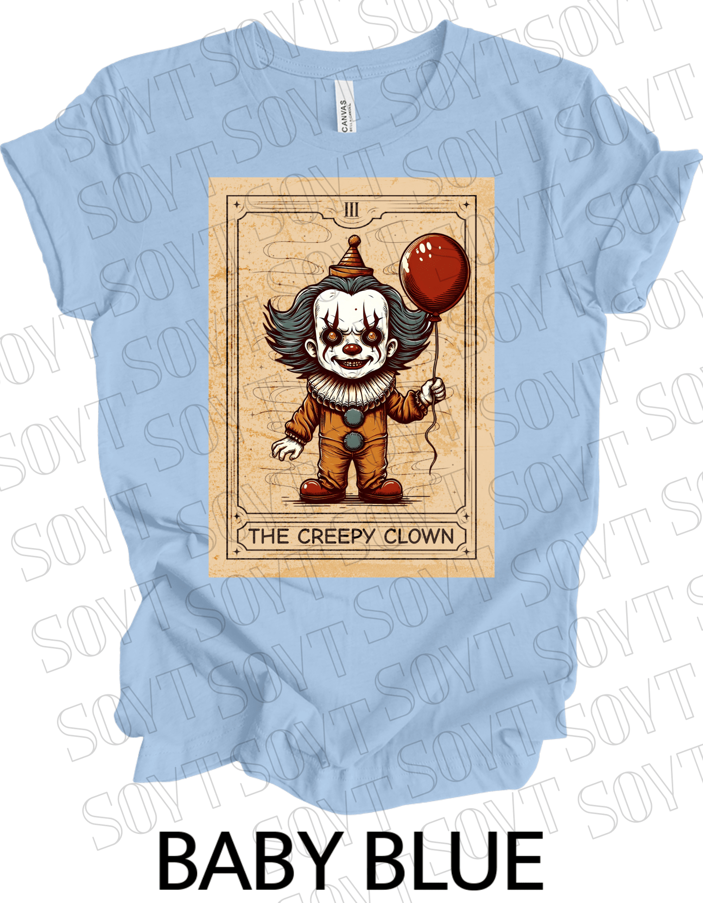 "Pennywise the Clown" T-Shirt – Classic Horror Graphic Tee - Festive Apparel StoreBaby Blue