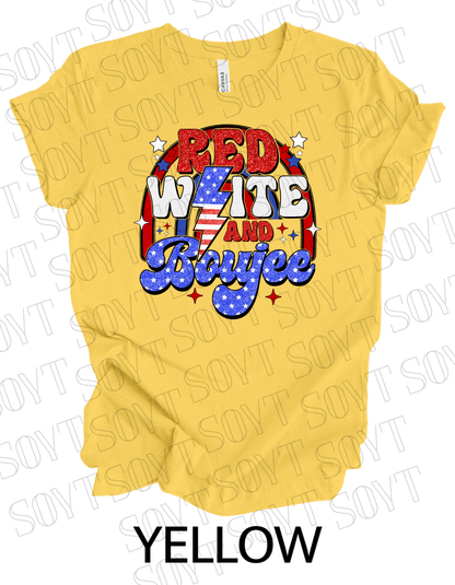 Red White & Boujee 4th of July T-Shirt – Bella+Canvas Women’s Patriotic Tee - Festive Apparel StoreYellow