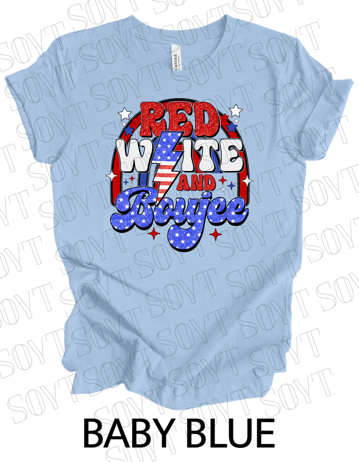 Red White & Boujee 4th of July T-Shirt – Bella+Canvas Women’s Patriotic Tee - Festive Apparel StoreBaby Blue