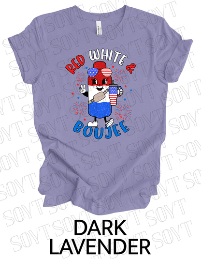 Red White & Boujee T-Shirt – Cute Patriotic 4th of July Sparkle Tee | Made in USA - Festive Apparel StoreDark Lavender