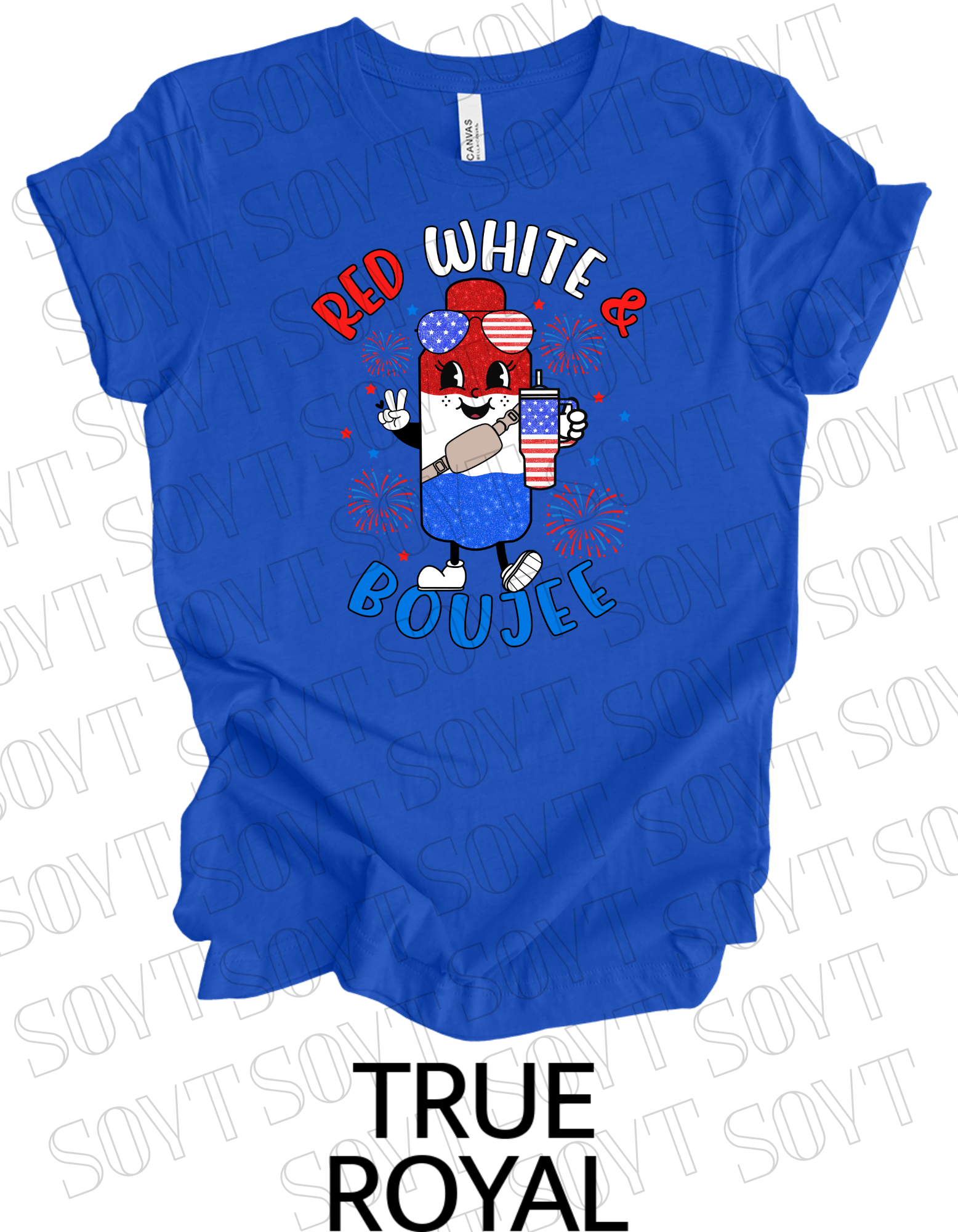 Red White & Boujee T-Shirt – Cute Patriotic 4th of July Sparkle Tee | Made in USA - Festive Apparel StoreRoyal Blue