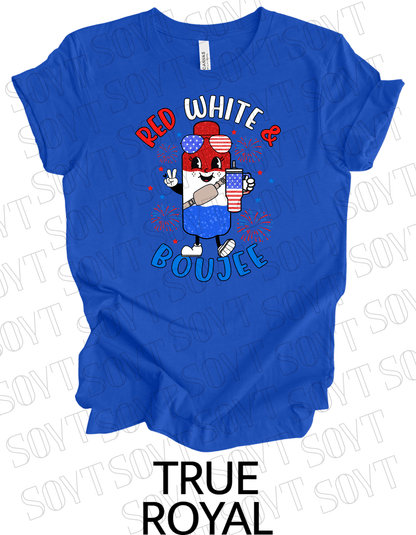 Red White & Boujee T-Shirt – Cute Patriotic 4th of July Sparkle Tee | Made in USA - Festive Apparel StoreRoyal Blue