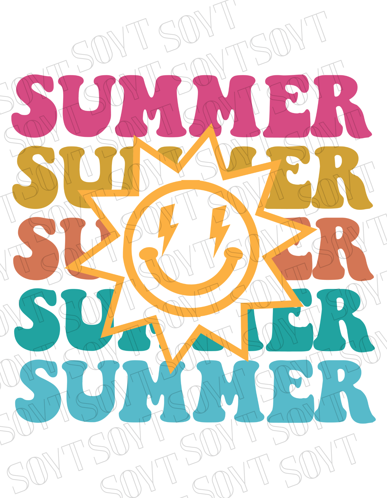Summer Smiley Tee – Comfort Colors Camping Shirt - Festive Apparel StoreBlack