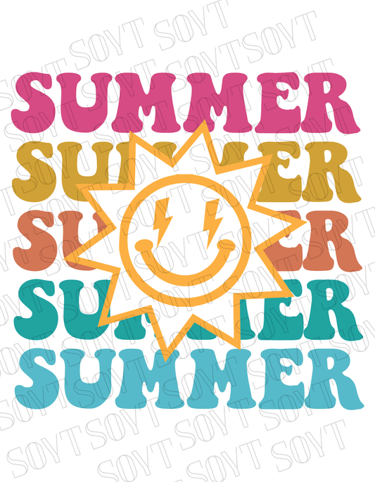 Summer Smiley Tee – Comfort Colors Camping Shirt - Festive Apparel StoreBlack