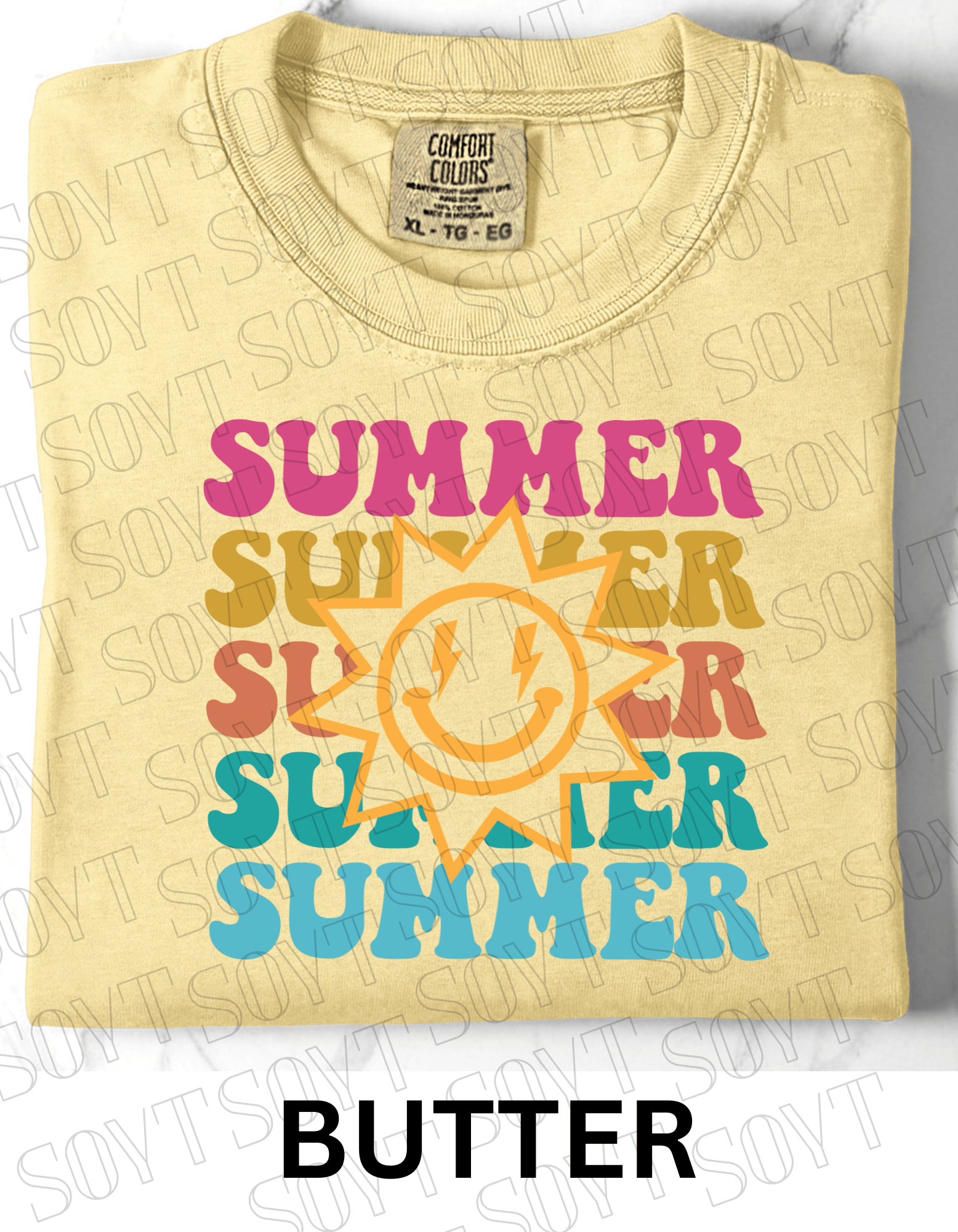 Summer Smiley Tee – Comfort Colors Camping Shirt - Festive Apparel StoreButter