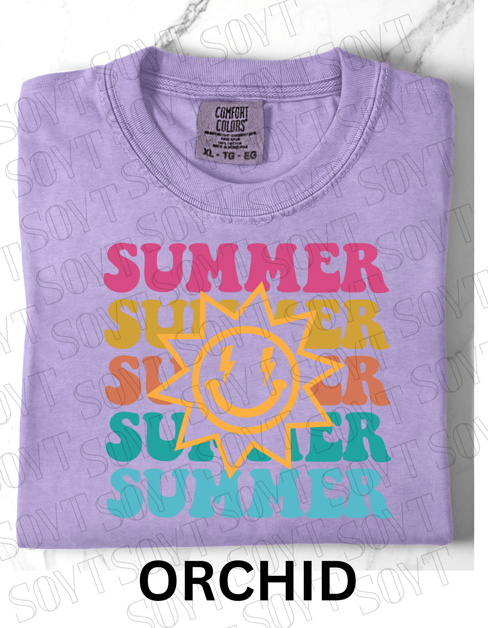 Summer Smiley Tee – Comfort Colors Camping Shirt - Festive Apparel StoreOrchid