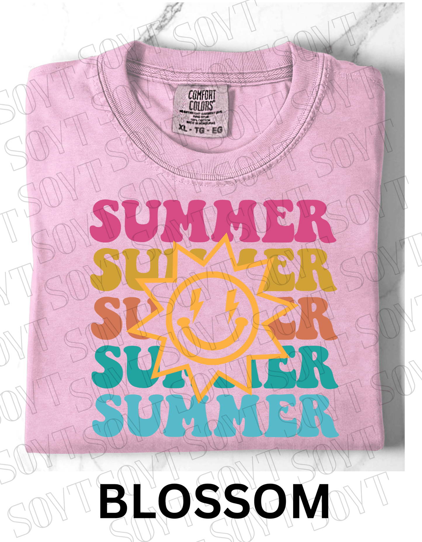 Summer Smiley Tee – Comfort Colors Camping Shirt - Festive Apparel StoreBlossom