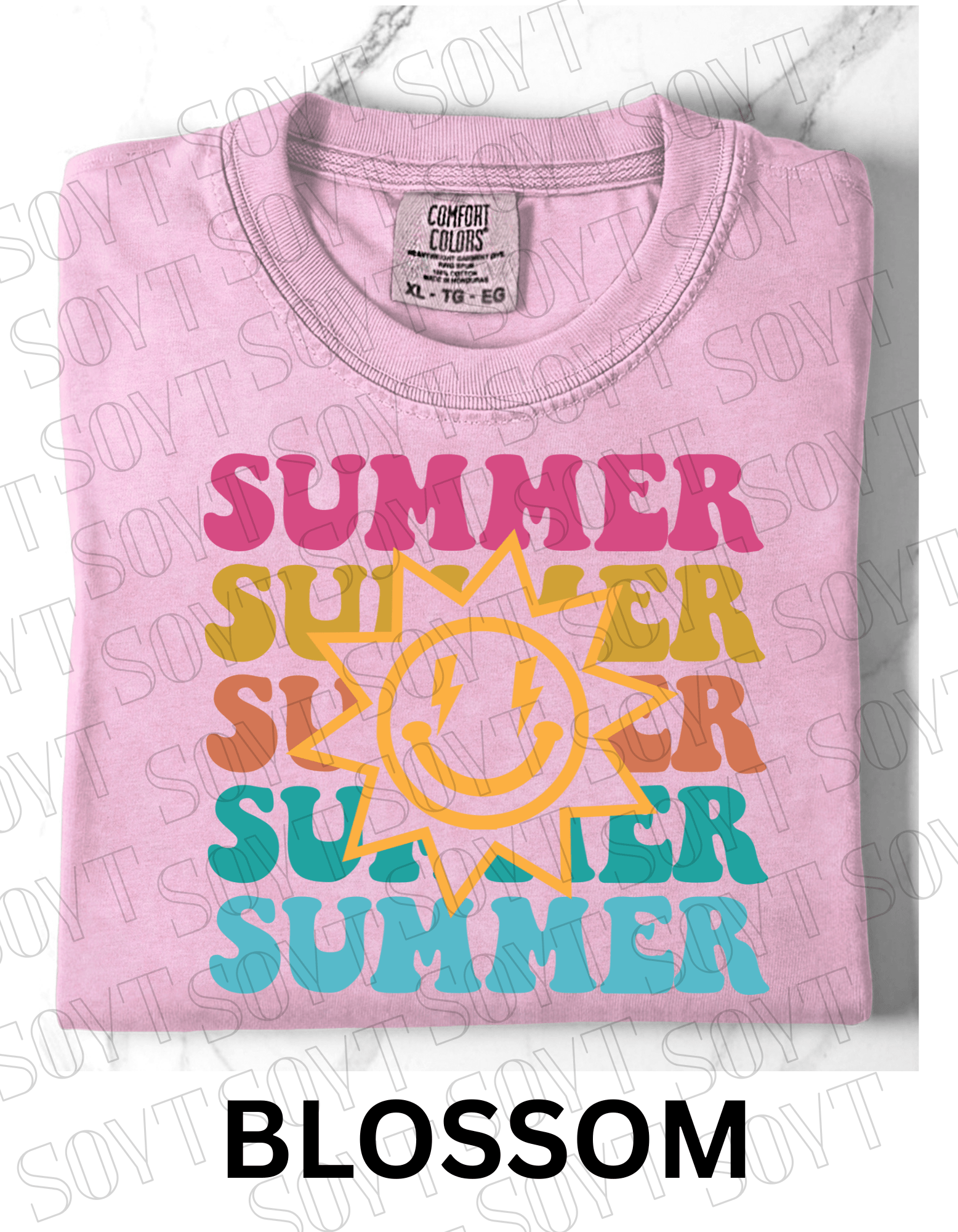 Summer Smiley Tee – Comfort Colors Camping Shirt - Festive Apparel StoreBlossom